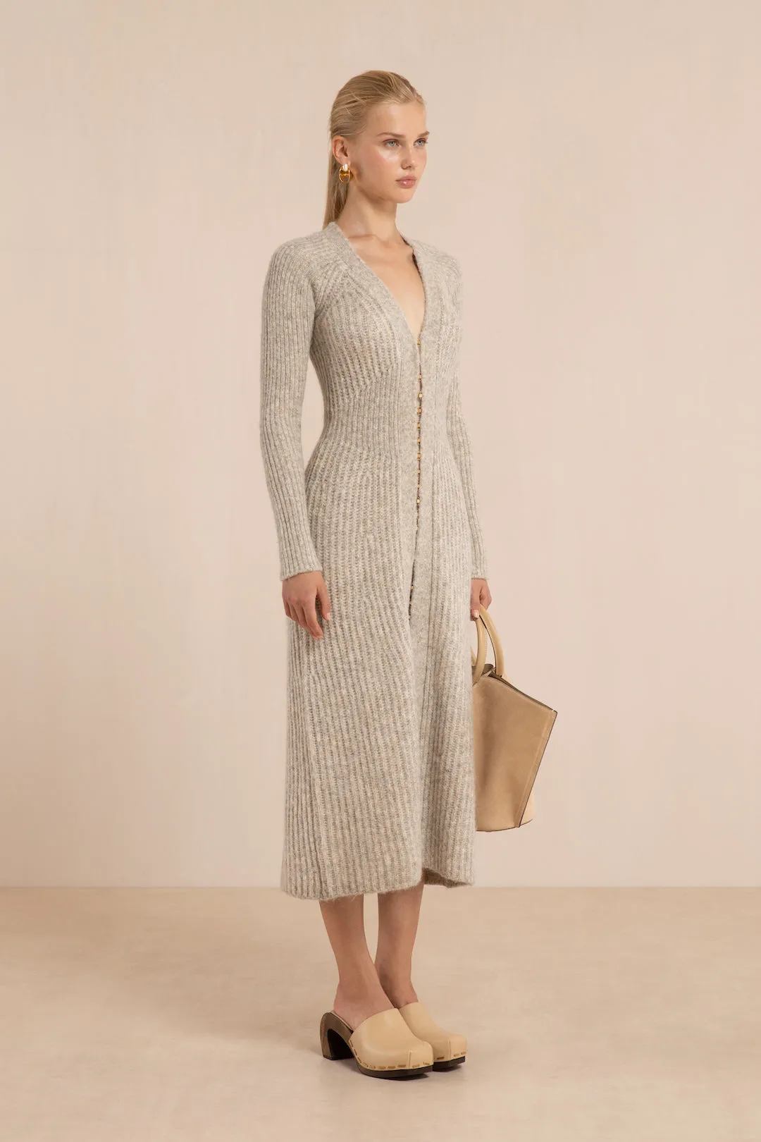 BESSIANA KNIT DRESS - FOG