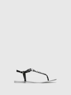 Black Buckle Sandals