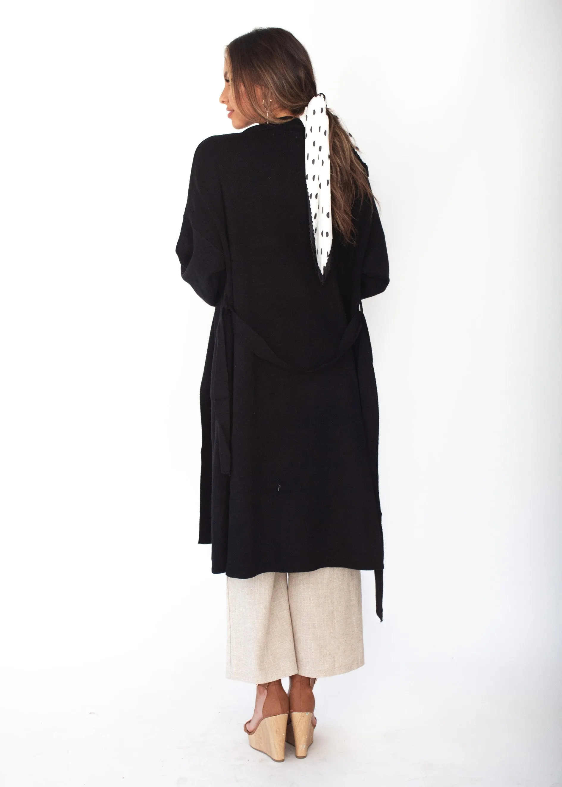 Black Knit Coat - Virgo