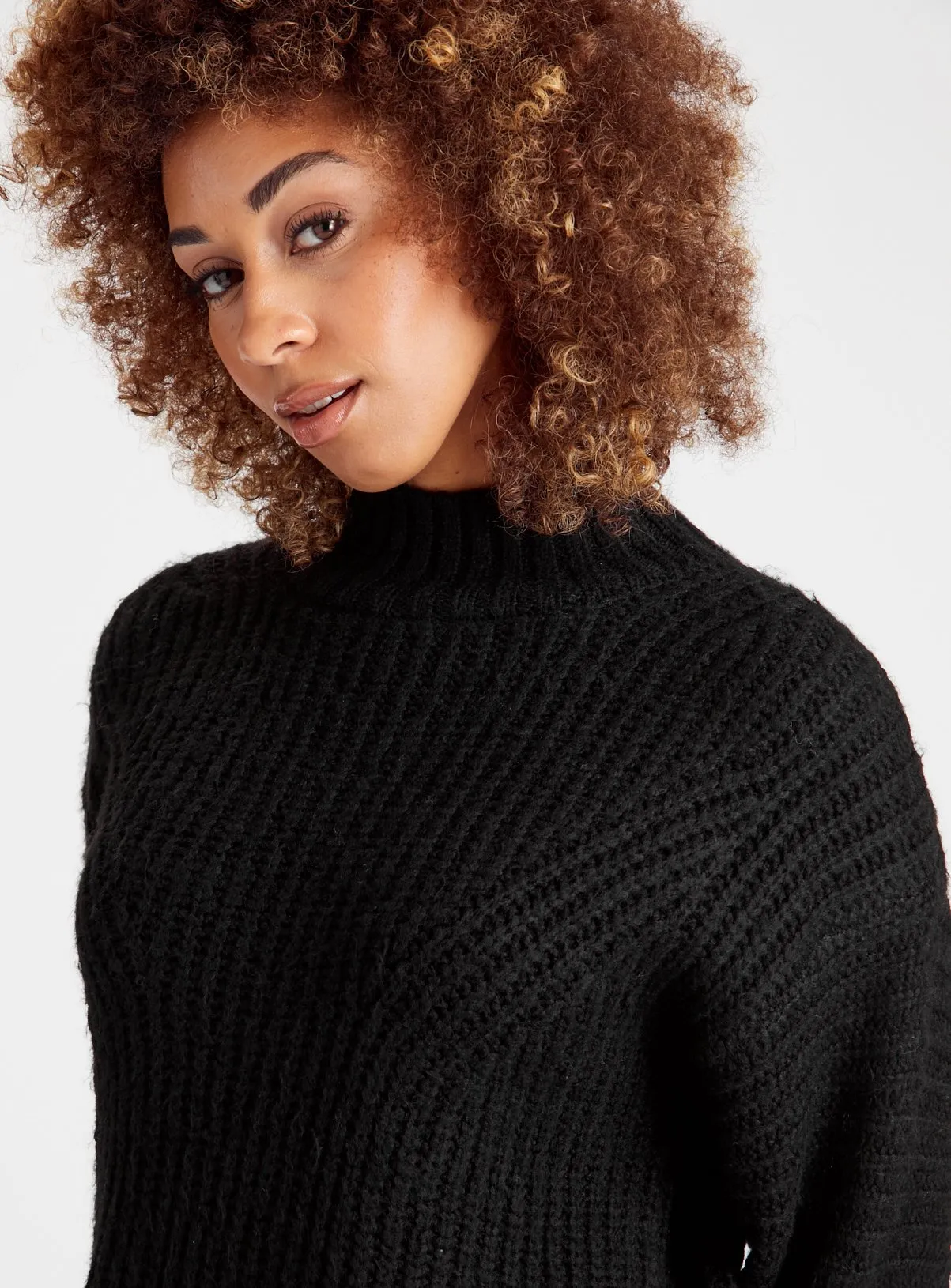 Black Longline Knitted Jumper 18 - Buy Jumpers from Tu - Shop Now : Tu Clothing