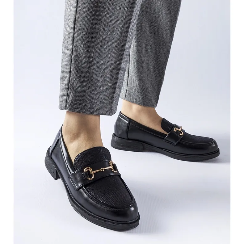 Stylish Black Moccasins with Gennaro Buckle