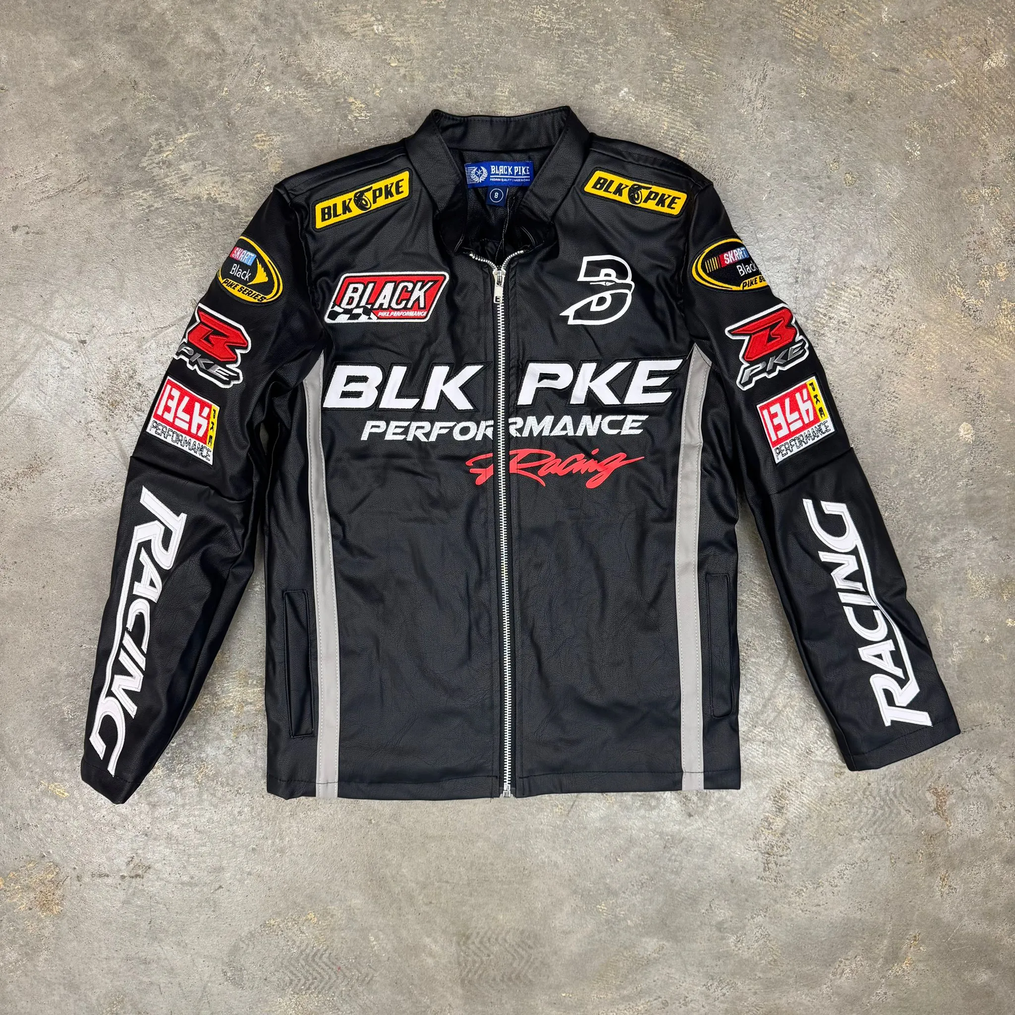 Black Pike Racing Black Boy's Pu Leather Jacket