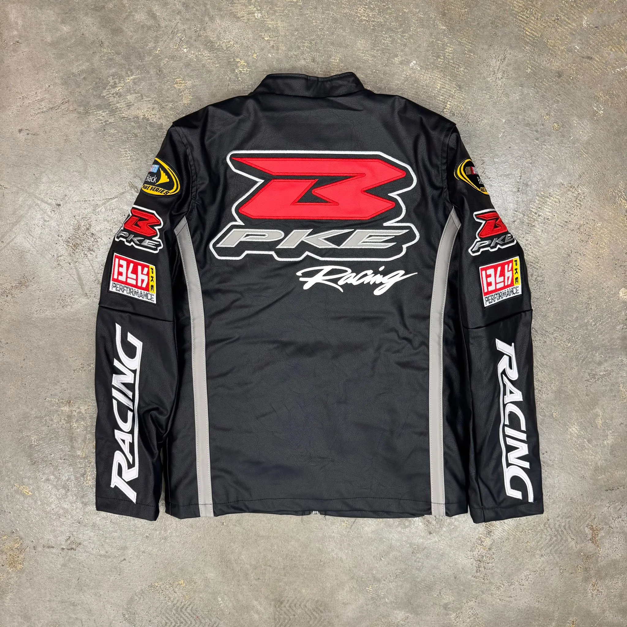 Black Pike Racing Black Boy's Pu Leather Jacket