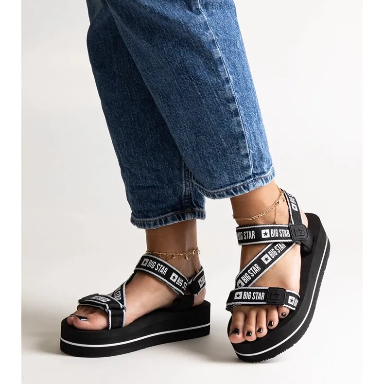 Black platform sandals Big Star NN274A525