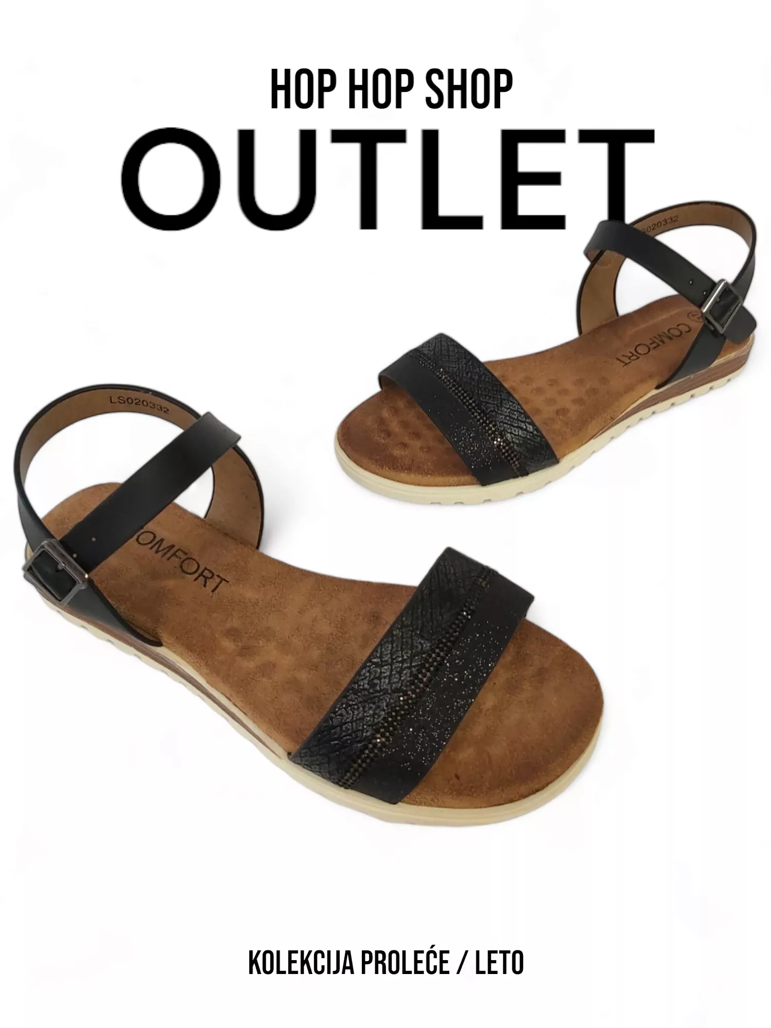 Black women's sandals LS020332.