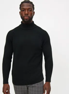 Black XL Ribbed Roll Neck Jumper available at Tu - Shop Jumpers & Cardigans