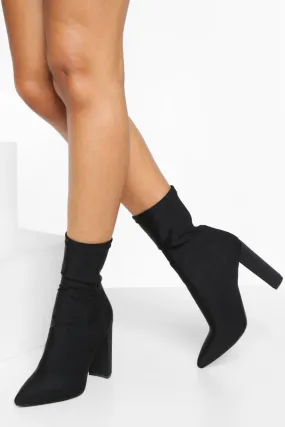 Block Heel Sock Boots