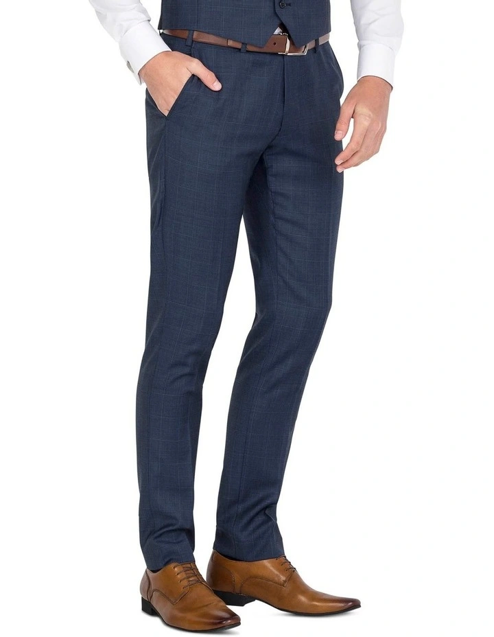 Blue Flat Front Trouser