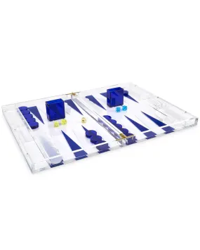 Blue Lucite Backgammon Set