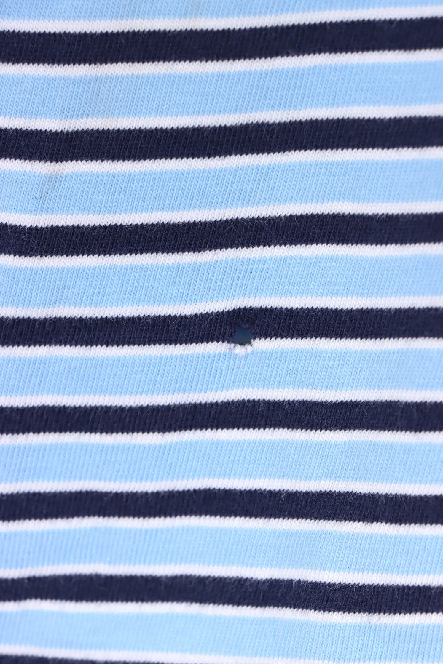 Blue Striped Ralph Lauren Polo T-Shirt (Medium-Large)