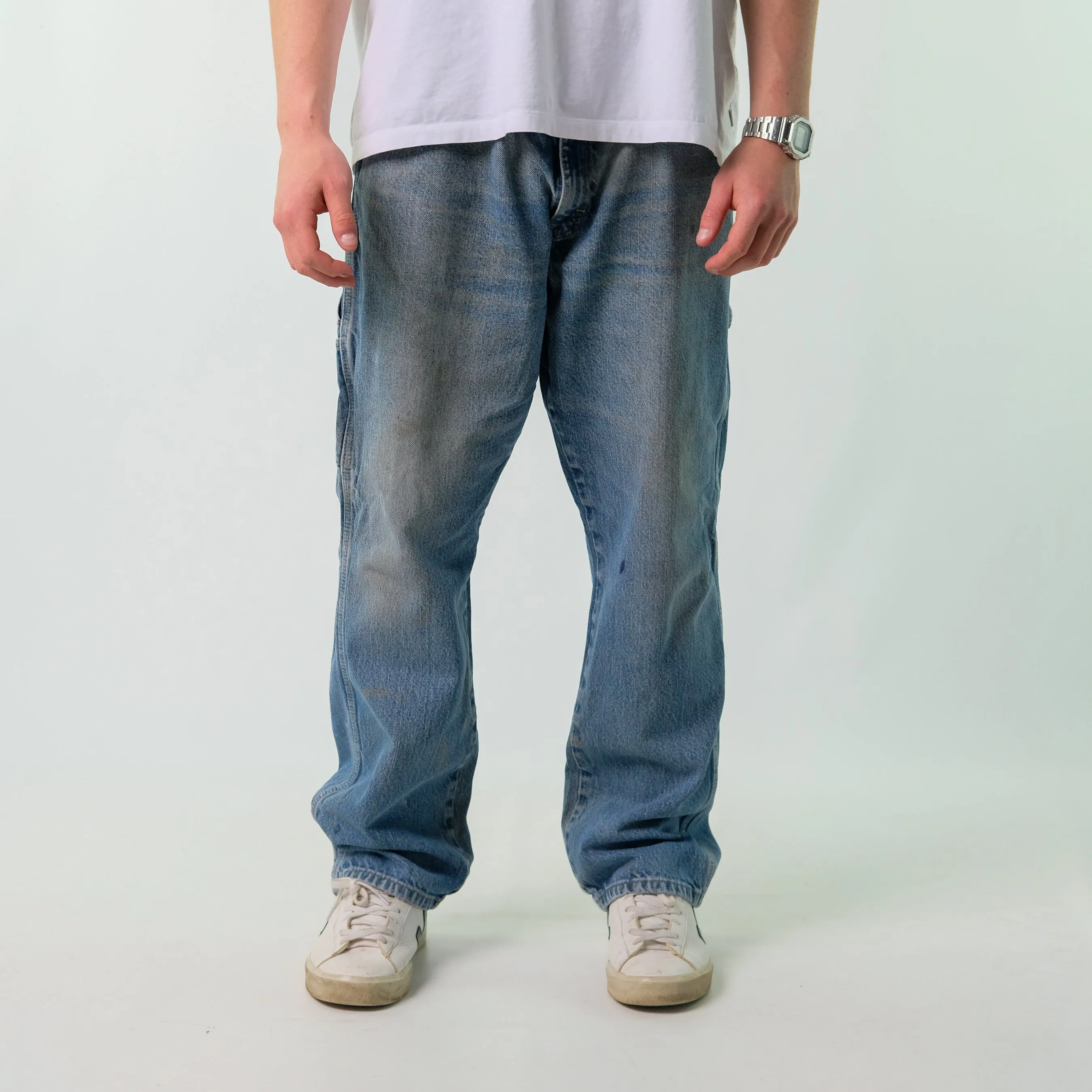 Blue y2ks Dickies Denim Carpenter Jeans Baggy Pants (38x30)