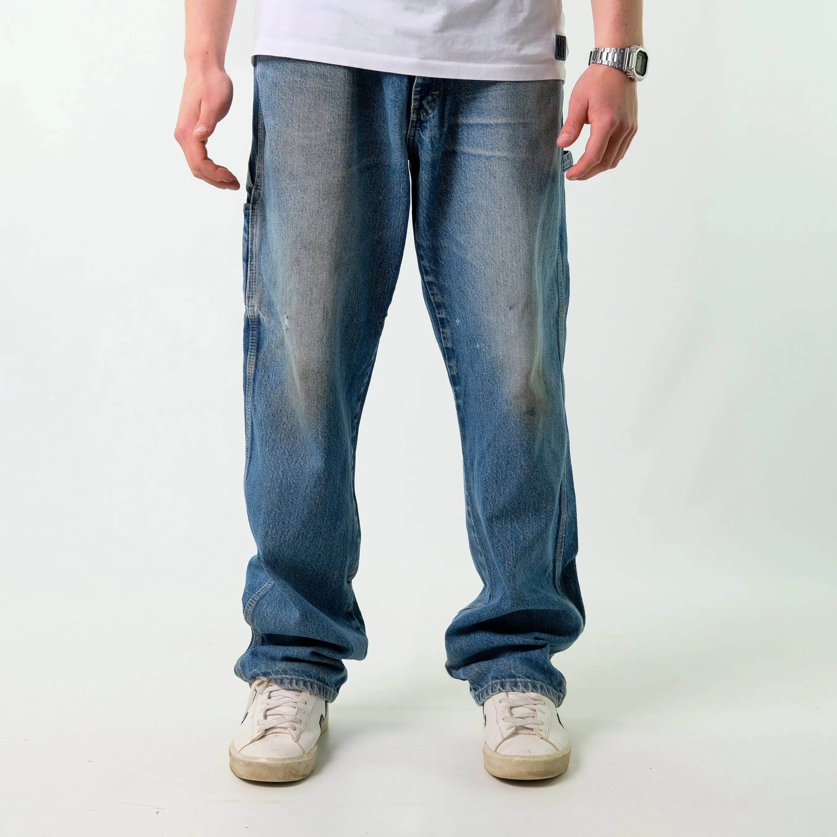 Blue y2ks Dickies Denim Carpenter Jeans Baggy Pants (38x34)