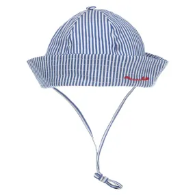 Boys Blue Striped Cotton Hat