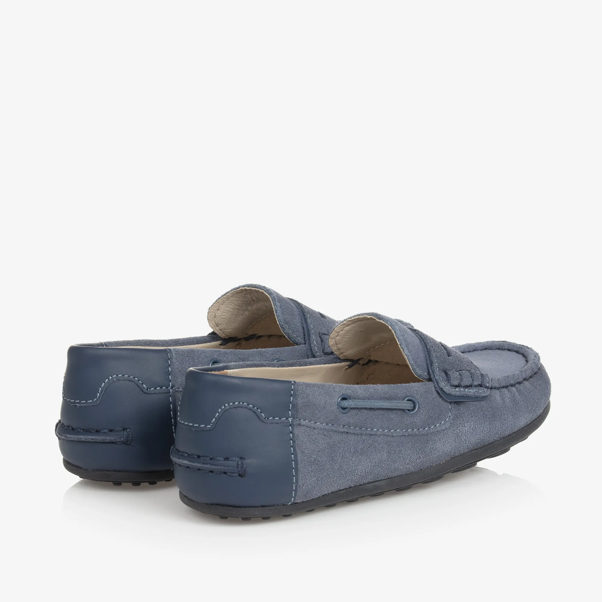 Boys Blue Suede Leather Moccasins