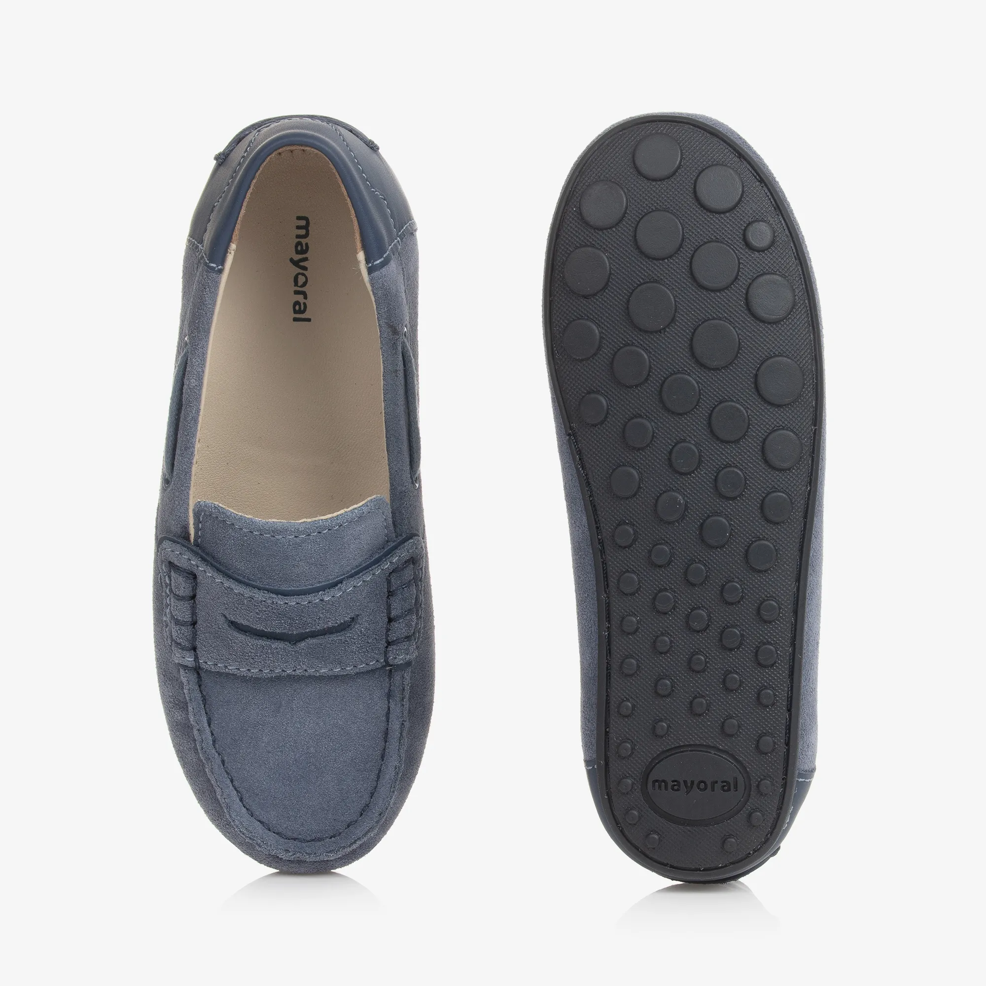 Boys Blue Suede Leather Moccasins