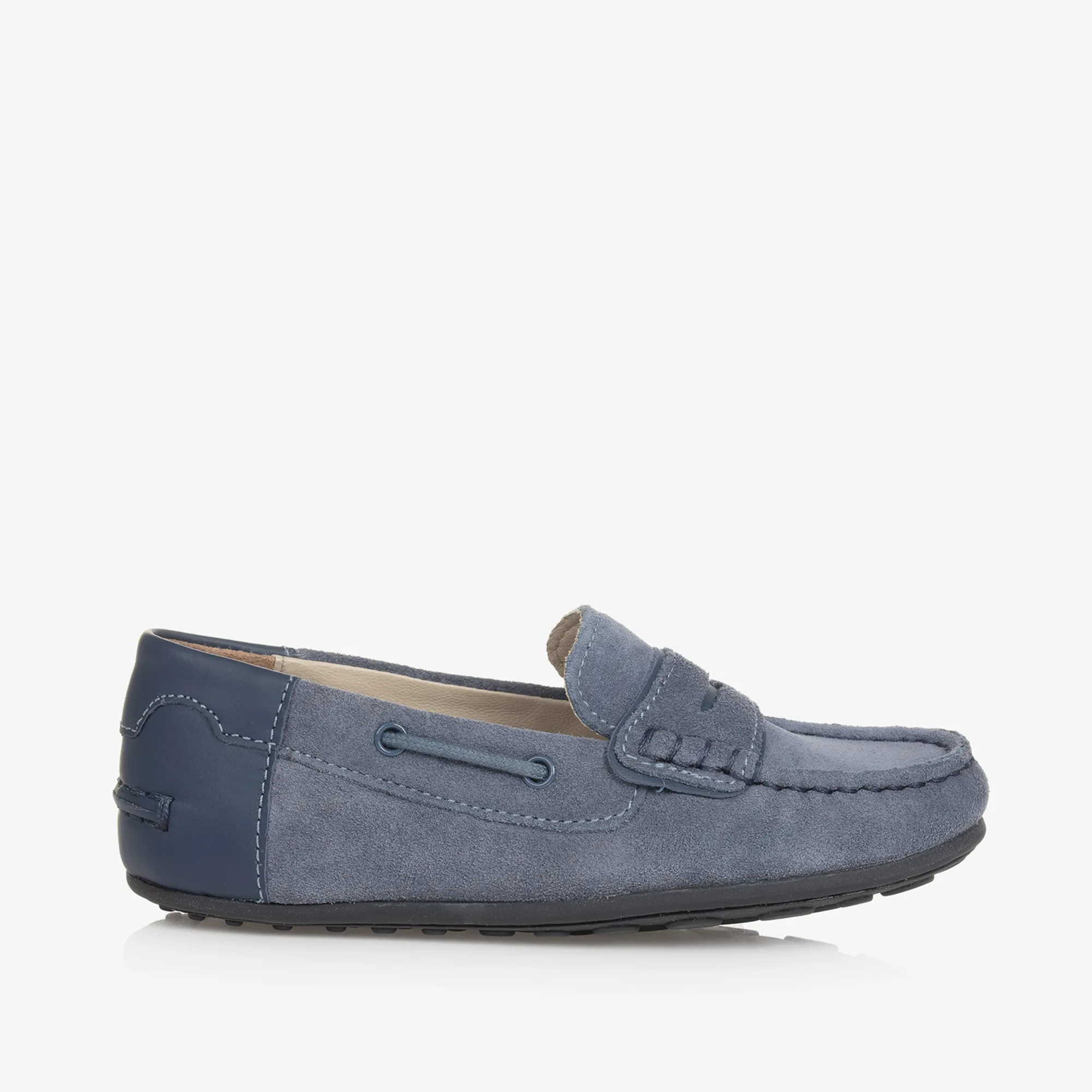 Boys Blue Suede Leather Moccasins