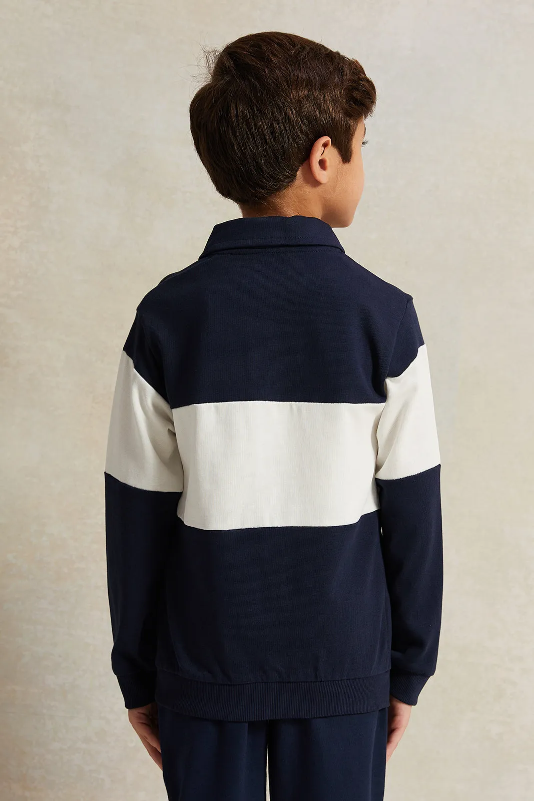 Boys Navy And White Legend Polo T-Shirt