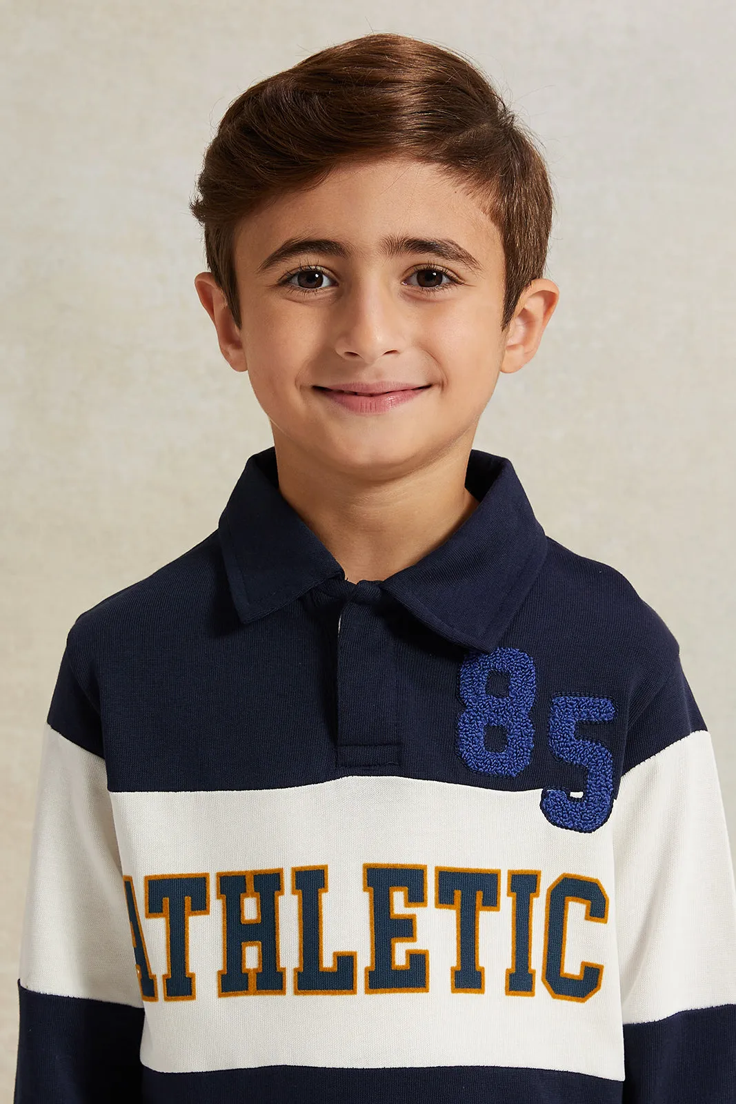 Boys Navy And White Legend Polo T-Shirt