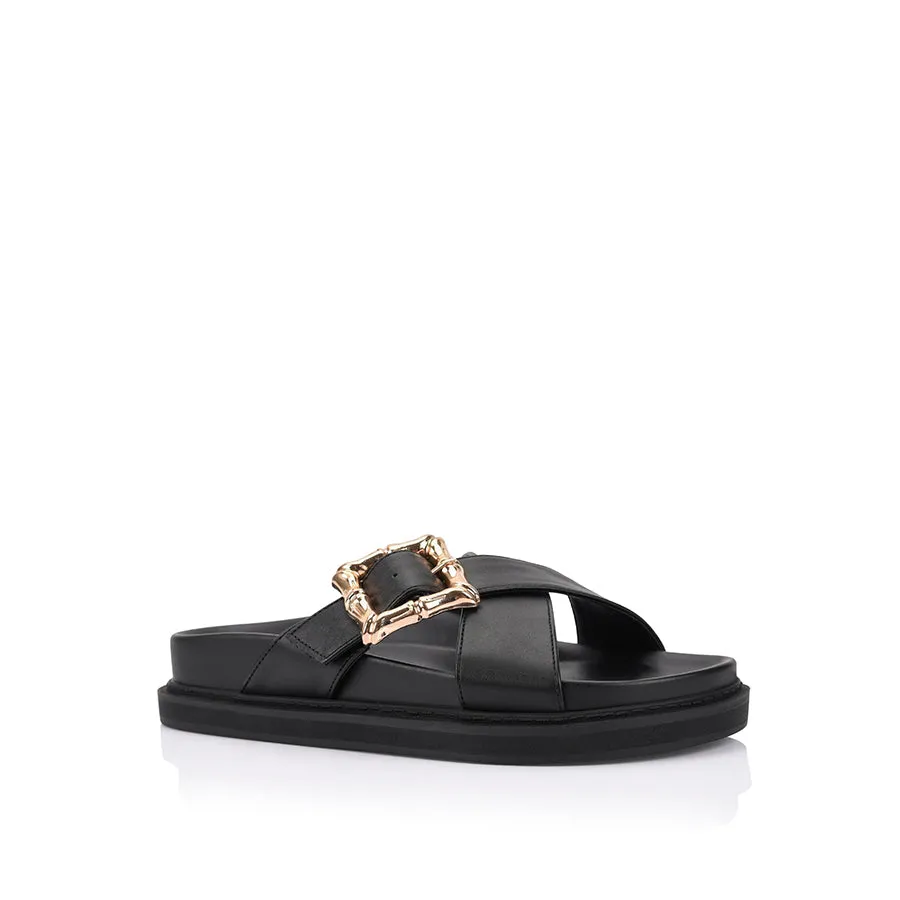 Bradford Footbed Slides - Black