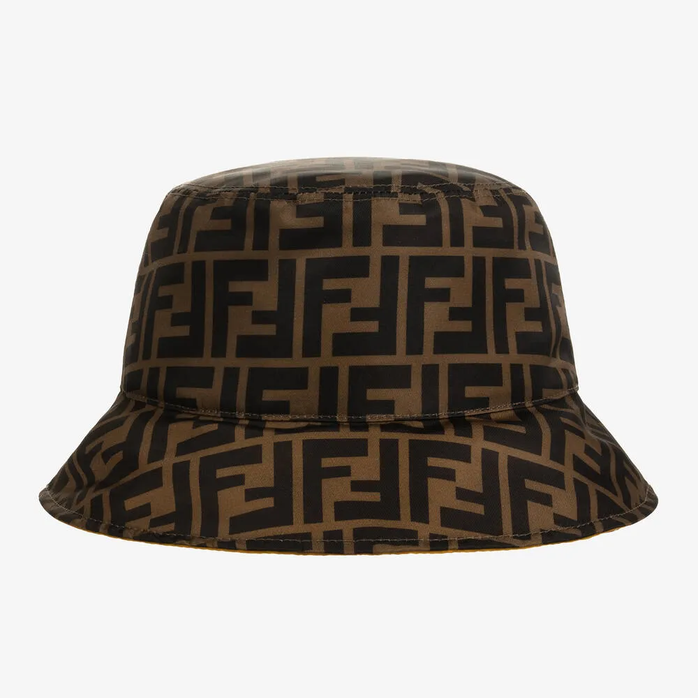 Brown FF Reversible Bucket Hat