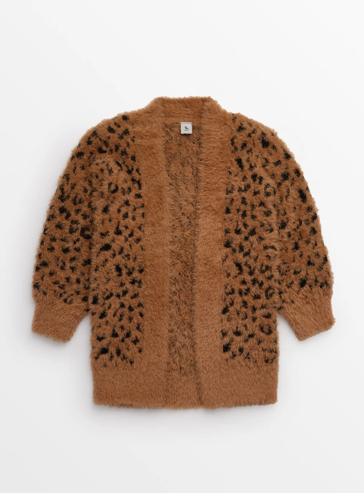 Brown Leopard Print Fluffy Cardigan - Size 5 Years - Shop Jumpers and Cardigans at Tu Online