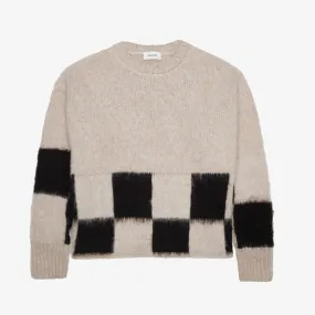 BRUSHED CHECKERED KNIT