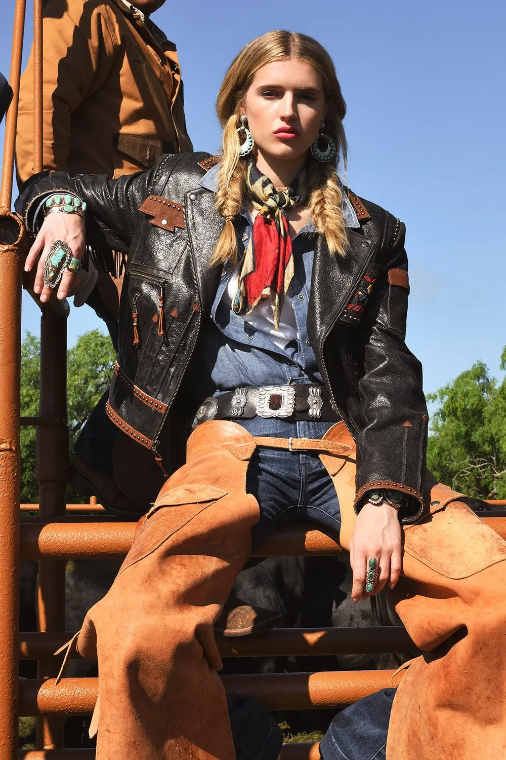 Buffalo Chase Biker Jacket by Double D Ranchwear