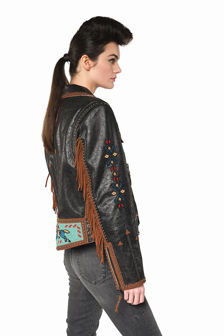 Buffalo Chase Biker Jacket by Double D Ranchwear