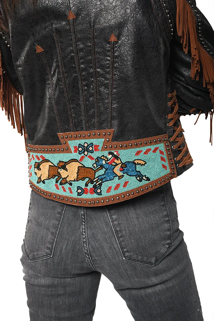 Buffalo Chase Biker Jacket by Double D Ranchwear