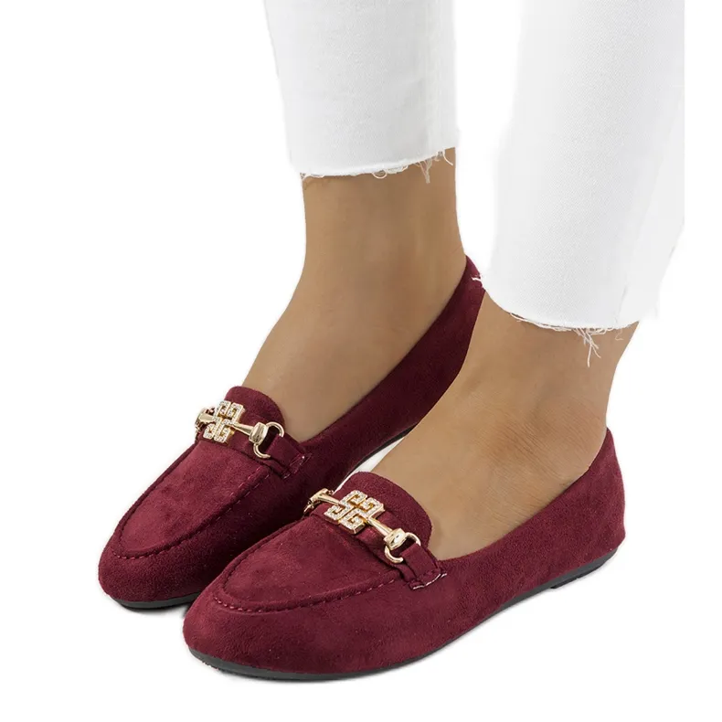 Burgundy Moccasins with Red Cardoso Buckle