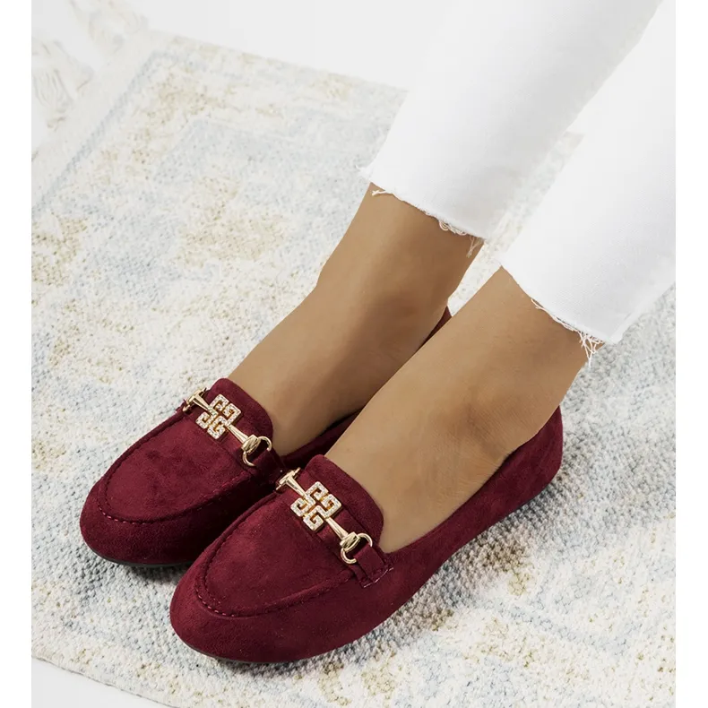 Burgundy Moccasins with Red Cardoso Buckle