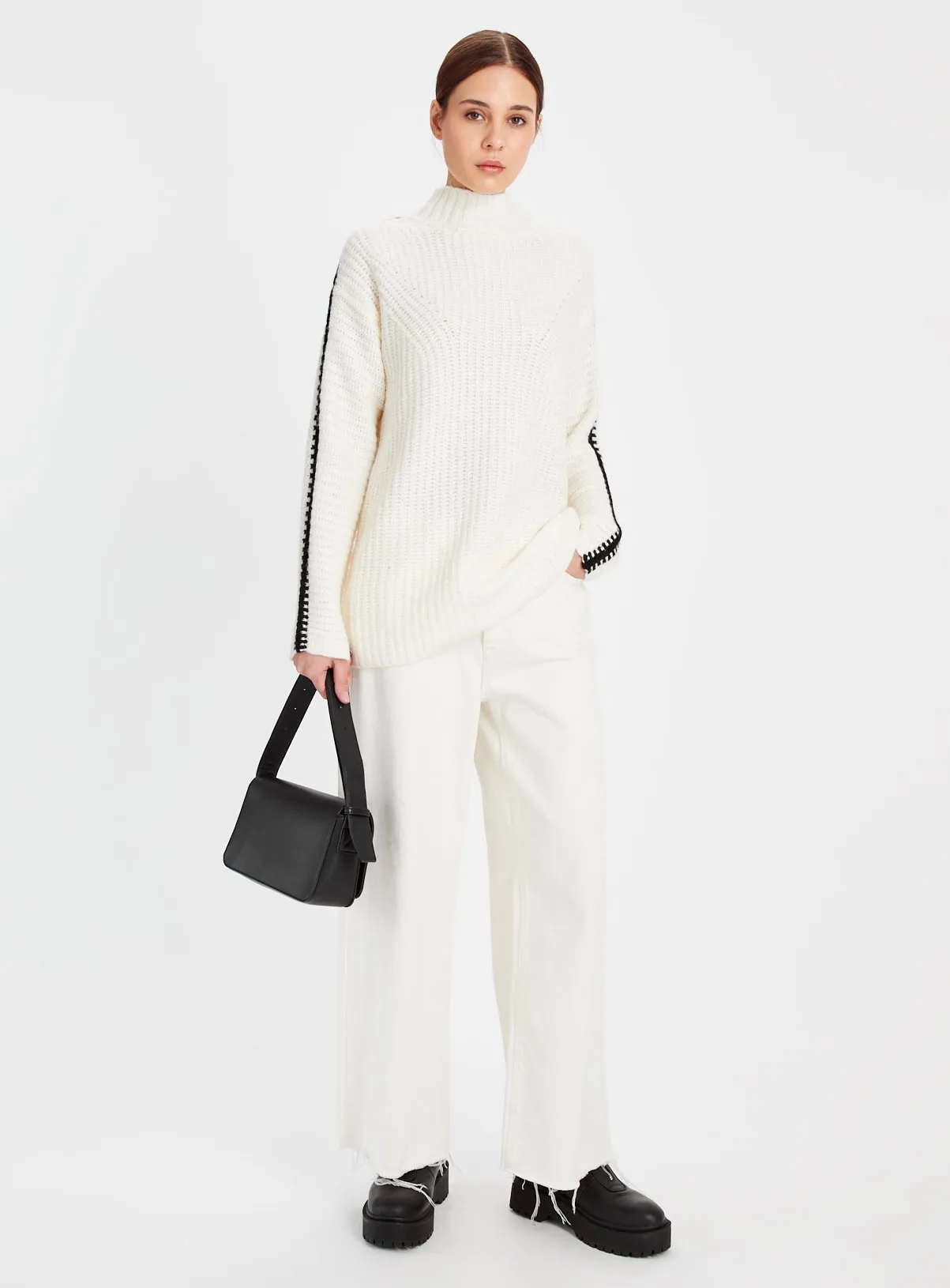 Cream Contrast Blanket Stitch Knitted Jumper - Tu Clothing €24 - Shop Now