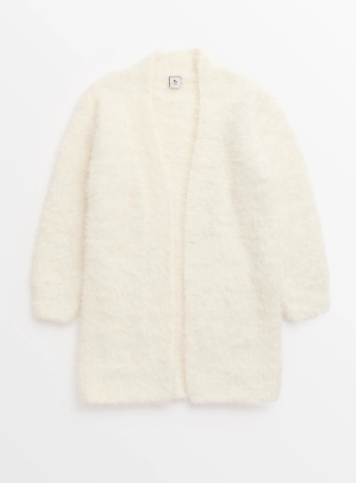 Cream Slouch Fluffy Cardigan for 6-year-olds - Shop Jumpers and Cardigans at Tu Clothing