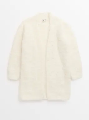 Cream Slouch Fluffy Cardigan for 6-year-olds - Shop Jumpers and Cardigans at Tu Clothing