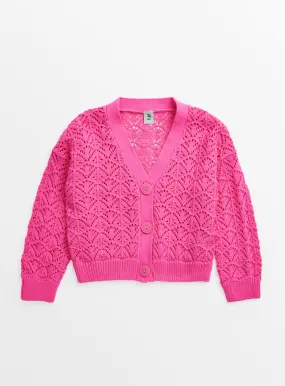 Neon Pink Cardigan - Size 11 years | Girls' Jumpers and Cardigans | Tu at Sainsbury's