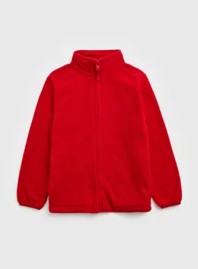 Red Zip Through Fleece for 3-Year-Olds - Shop School Jumpers and Sweatshirts at Tu