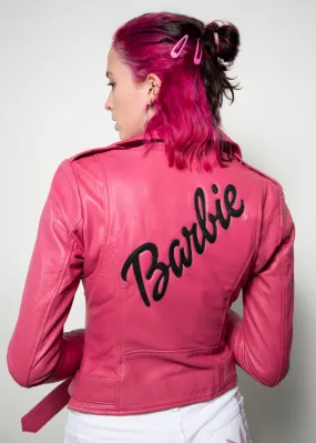 Buy Womens Barbie Leather Jacket Mattel Pink Vegan Or Real