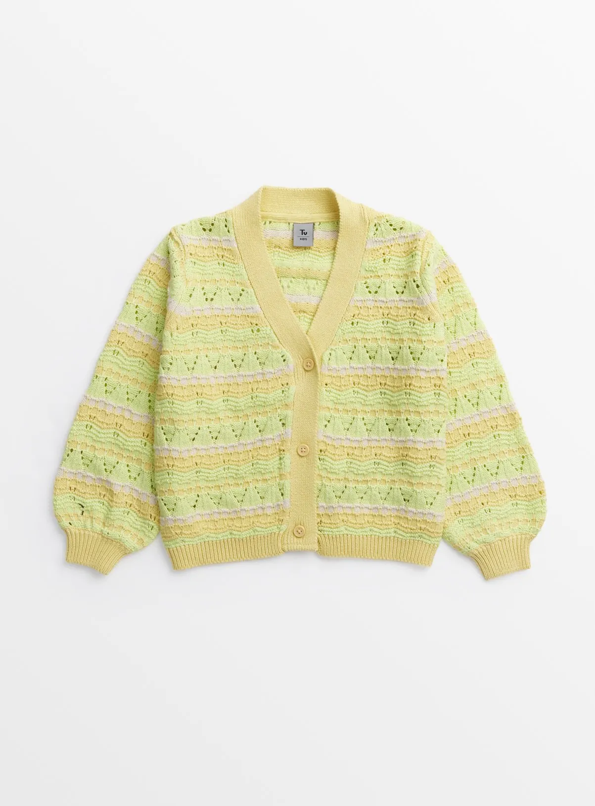 Yellow Tonal Stitch Cardigan for 6-Year-Olds - Jumpers and Cardigans - Tu Clothing