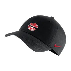 Black Mens Campus Adjustable Hat by Canada Soccer