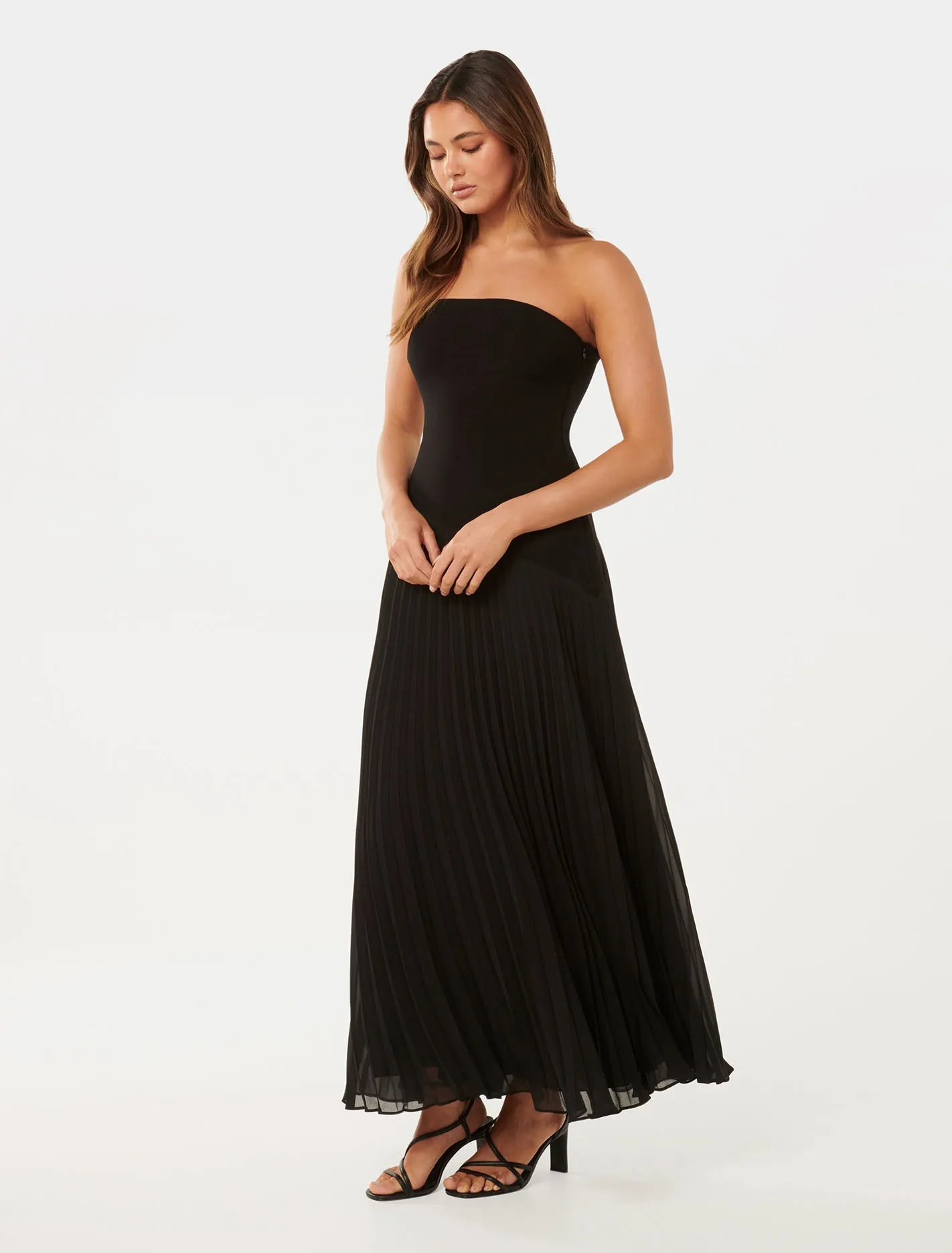 Capri Strapless Pleated Dress