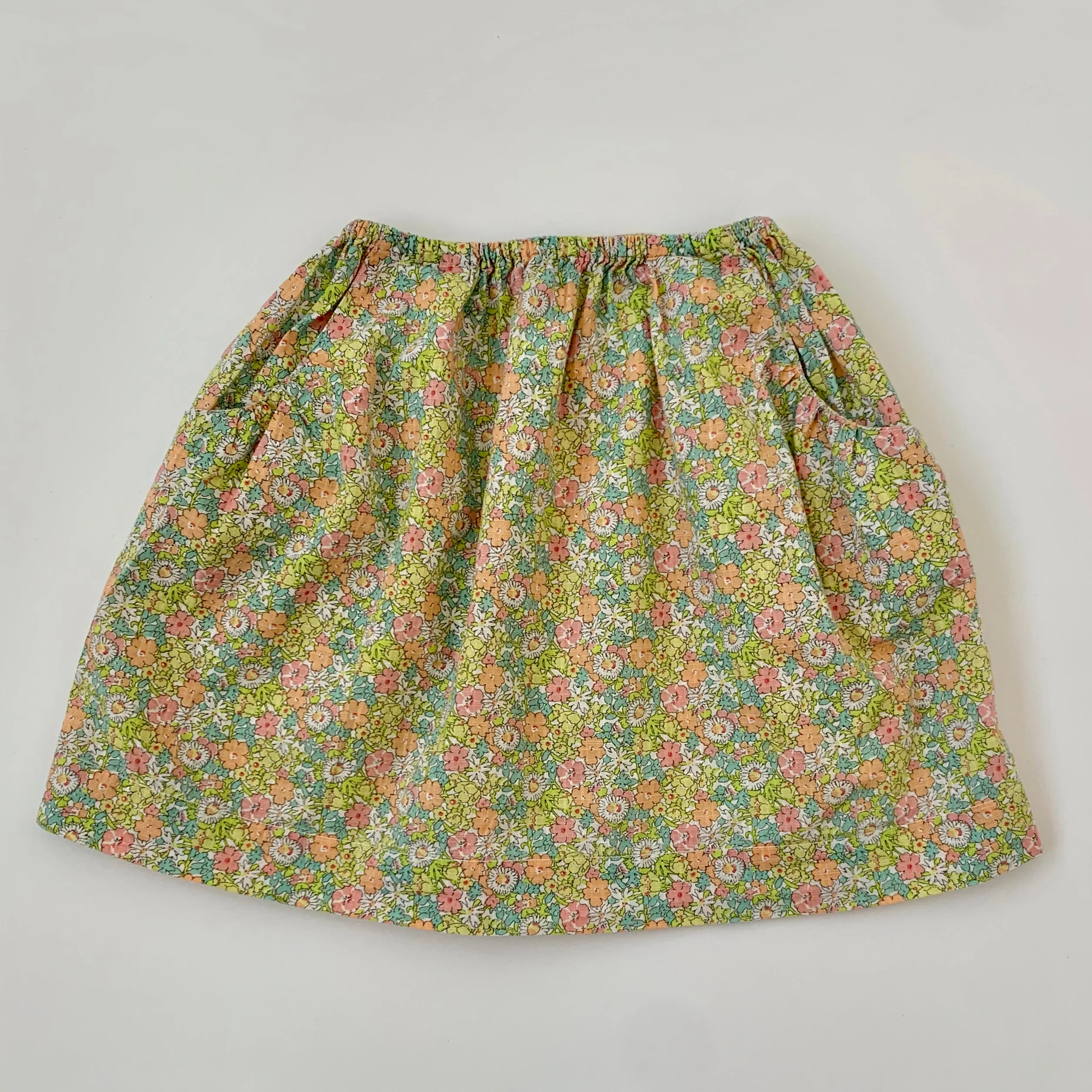 Caramel Neon Liberty Print Cotton Skirt for Girls - Size 3 Years