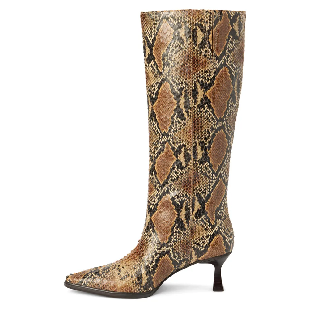 Carlos Snake Pointed Toe Pull On Boots