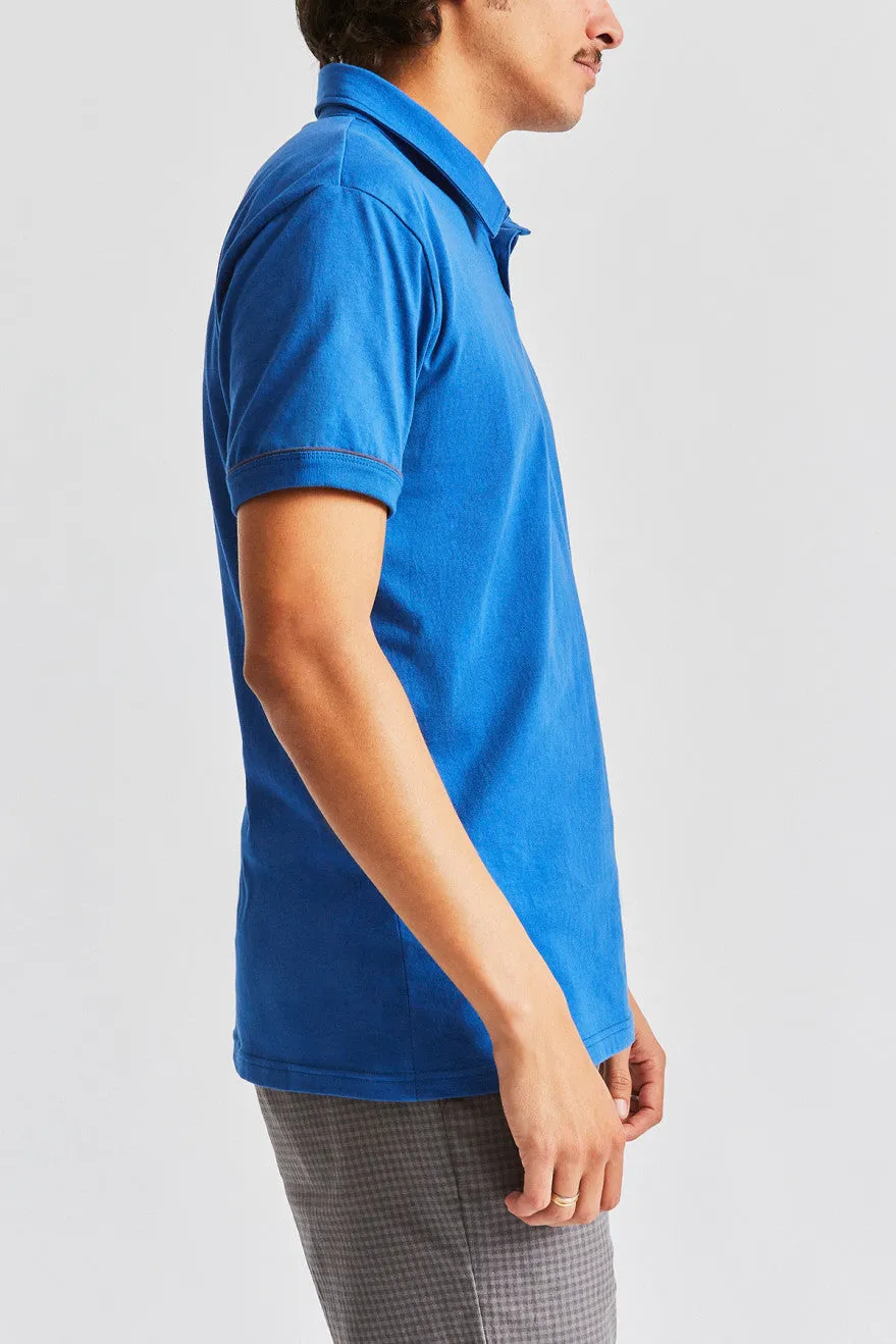 Carlos S/S Polo Knit - River Blue