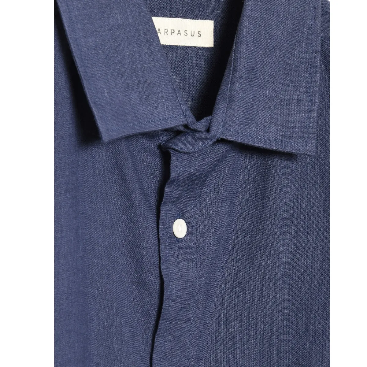 Carpasus Navy Linen Short Shirt Lido