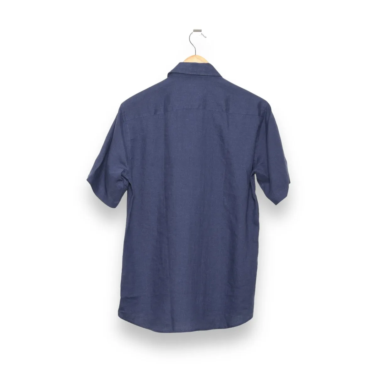 Carpasus Navy Linen Short Shirt Lido