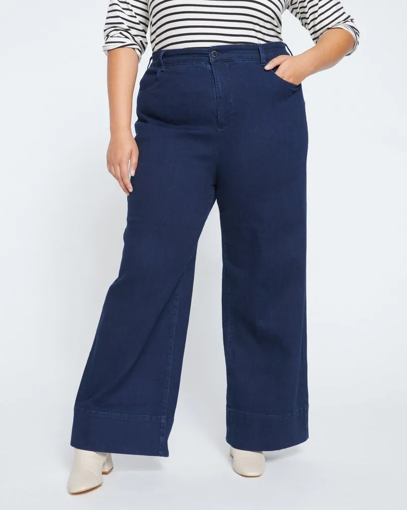 Carrie High Rise Wide Leg Jeans - Dark Indigo