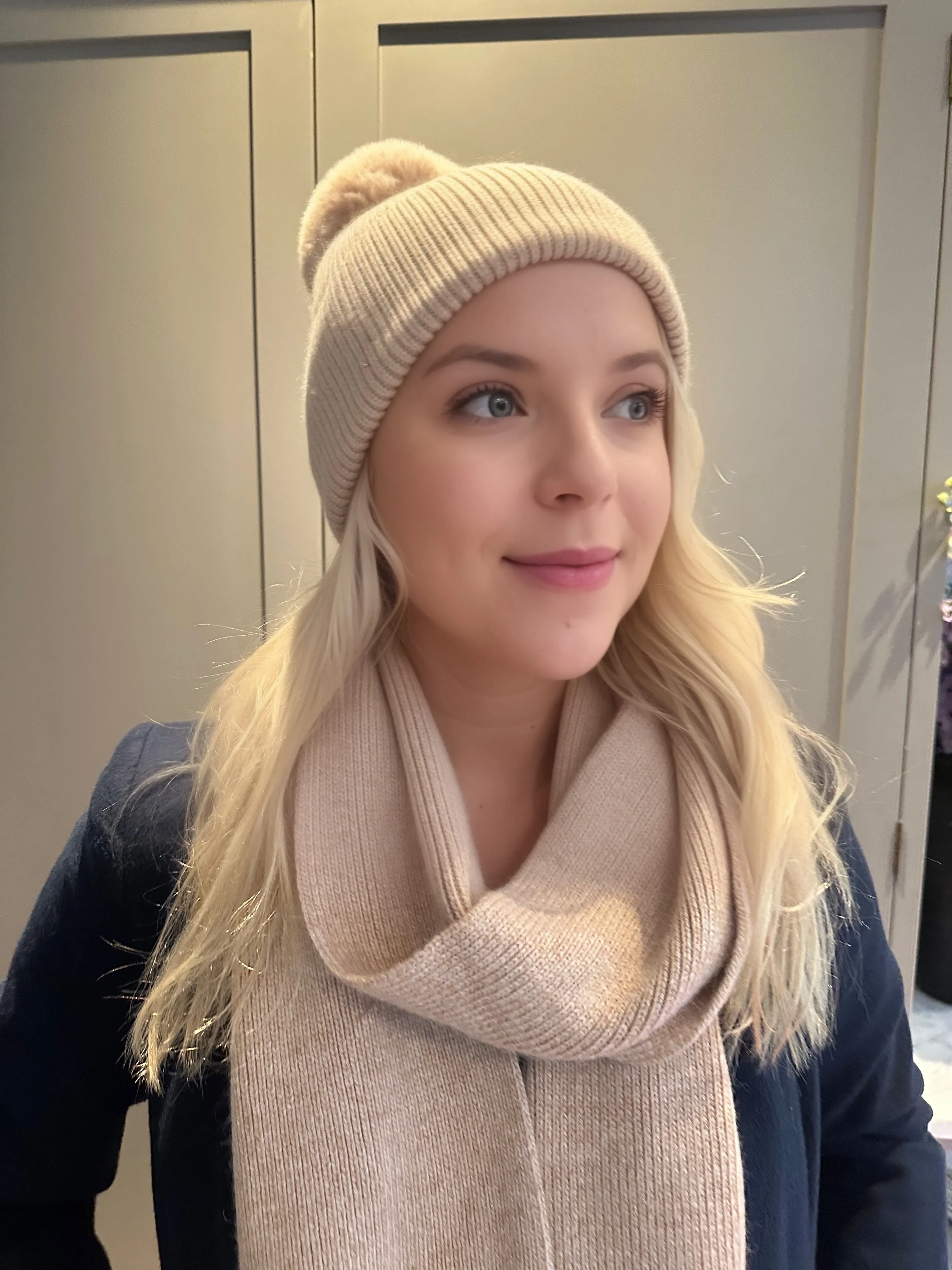 Cashmere Hat - Pale pink / Neutral