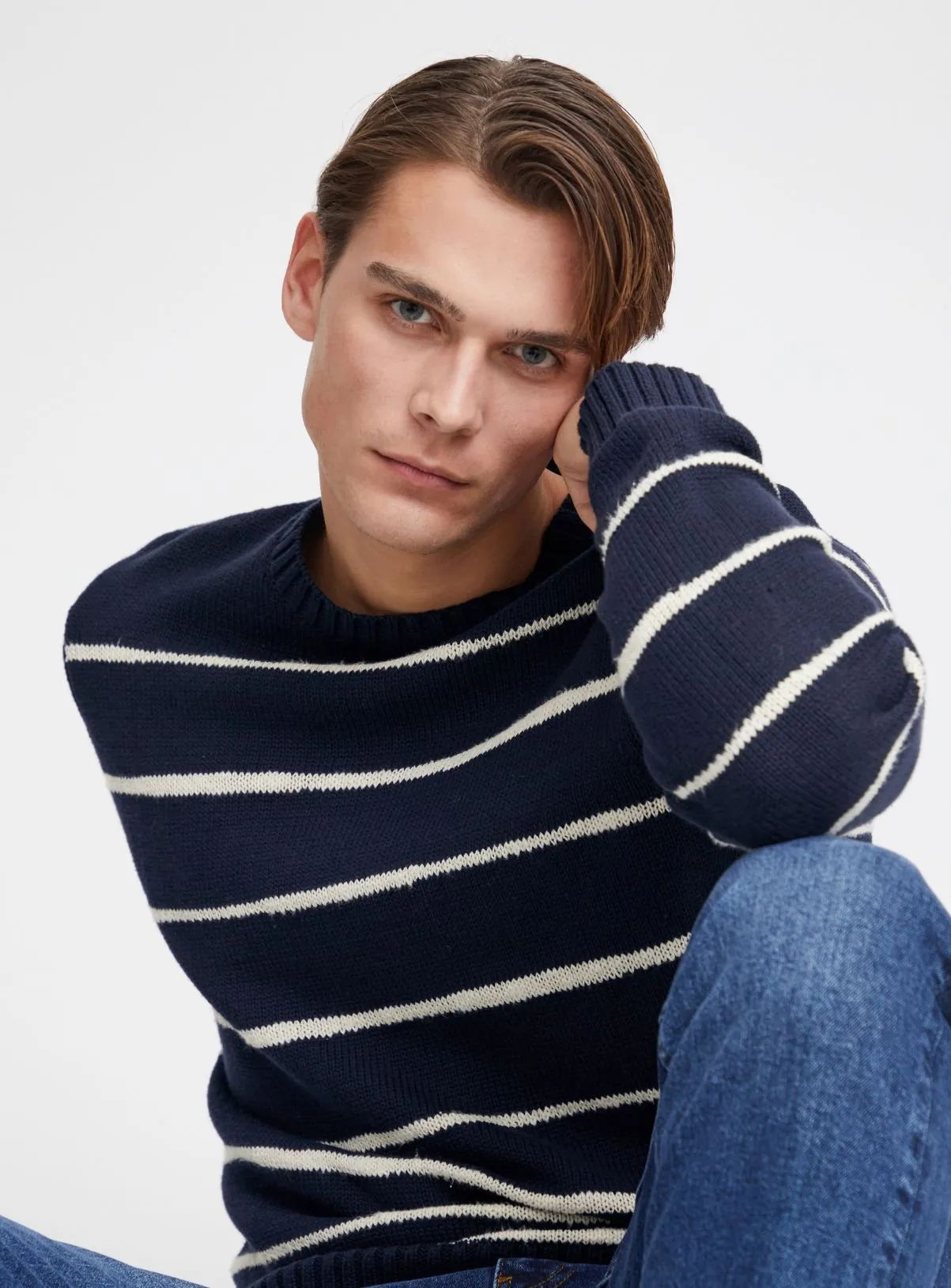 Casual Friday CFKARL Navy Striped Knit XL - Jumpers and Cardigans - Tu