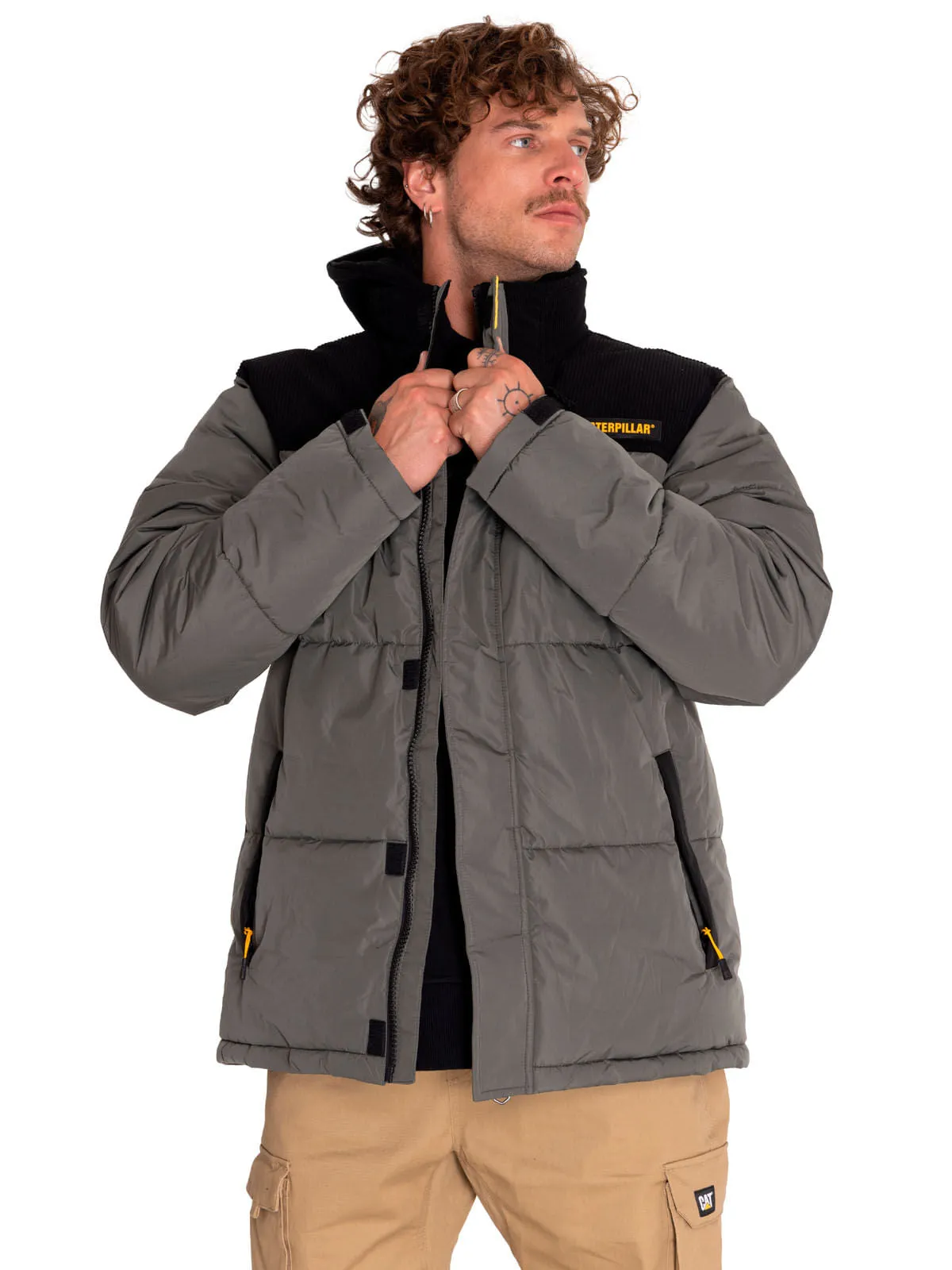 Cat Heavyweight Insulated Puffer Jacket for Men - Gunmetal