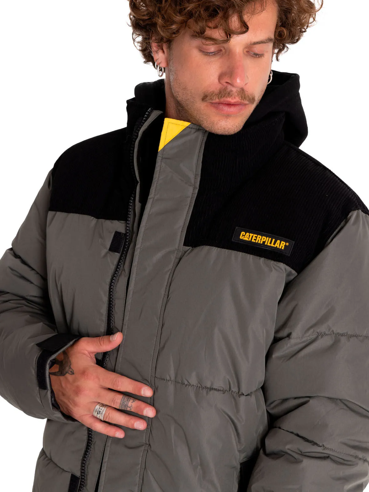 Cat Heavyweight Insulated Puffer Jacket for Men - Gunmetal